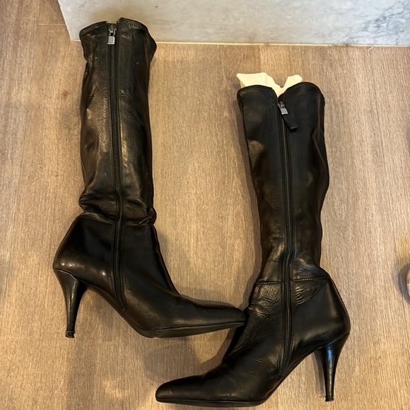 Prada 👢 leather mid length stiletto boots size 7.5 - Picture 3 of 9
